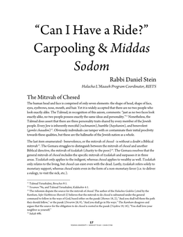 Carpooling & Middas Sodom
