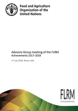 Advisory Group Meeting of the FLRM Achievements 2017-2018