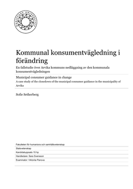 Kommunal Konsumentvägledning I Förändring