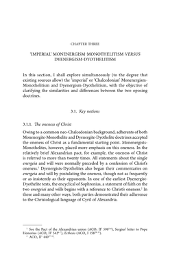 Monenergism Monothelitism Versus Dyenergism