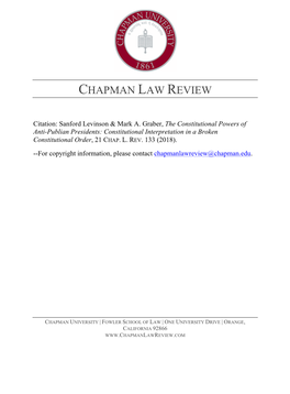 Chapman Law Review