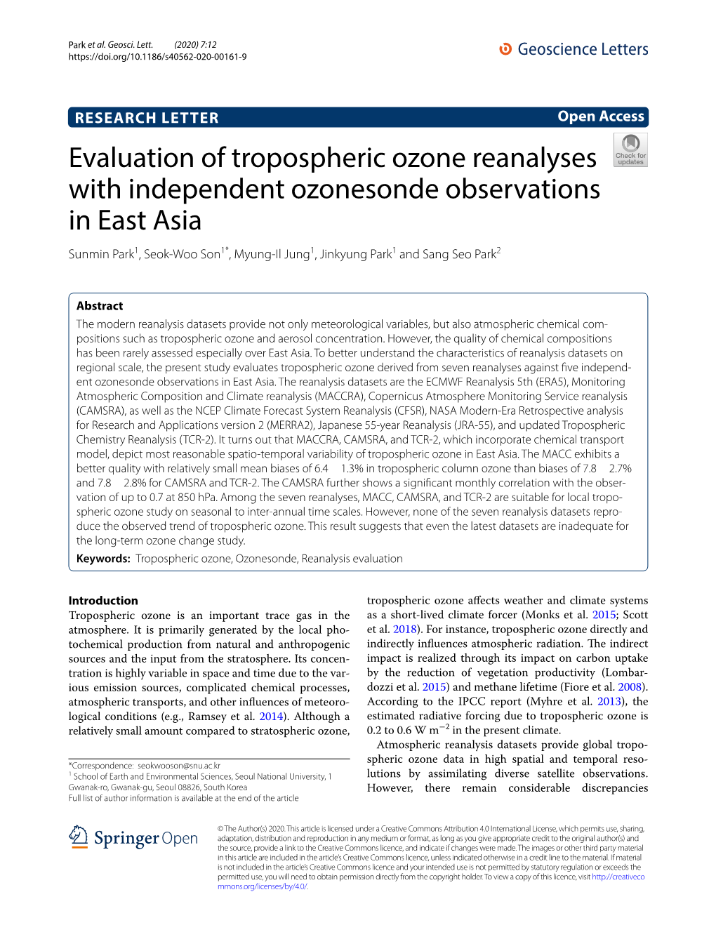 Evaluation of Tropospheric Ozone Reanalyses with Independent