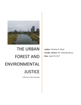 The Urban Forest and Environmental Justice