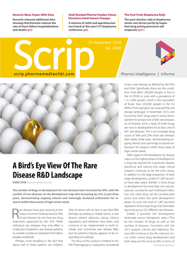 A Bird's Eye View of the Rare Disease R&D Landscape