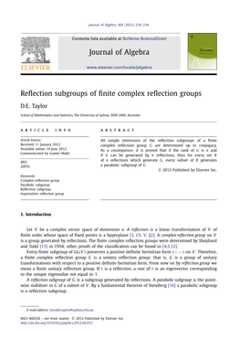 Reflection Subgroups of Finite Complex Reflection Groups