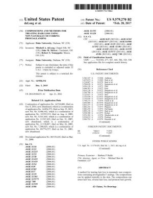 (12) United States Patent (10) Patent No.: US 9,579.270 B2 Delong Et Al