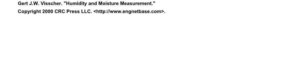 Humidity and Moisture Measurement.