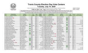 Travis County Election Day Vote Centers