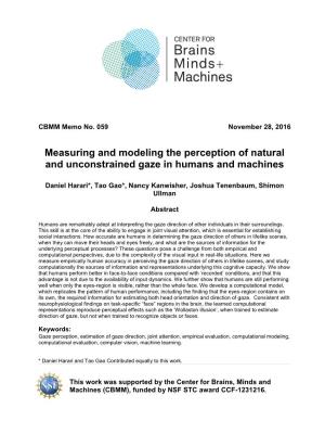 Measuring and Modeling the Perception of Natural and Unconstrained Gaze in Humans and Machines