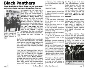 Black Panthers Point Plan