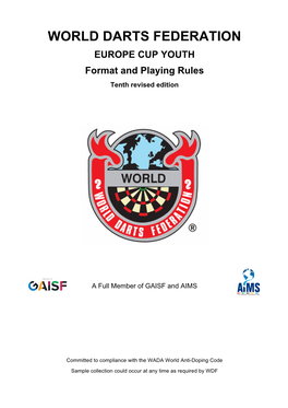 EUROPE CUP YOUTH Format and Playing Rules Tenth Revised Edition