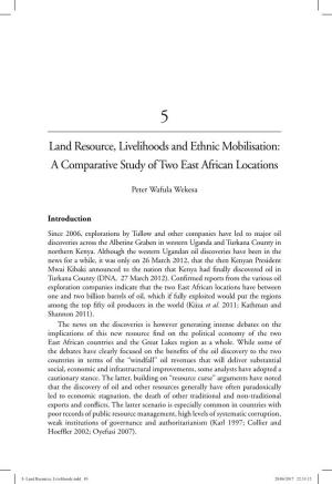 Land Resource, Livelihoods and Ethnic Mobilisation: a Comparative Study of Two East African Locations