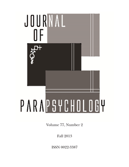 Journal of Parapsychology Fall 2013.Indd