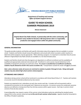 Guide to High School Summer Programs 2019