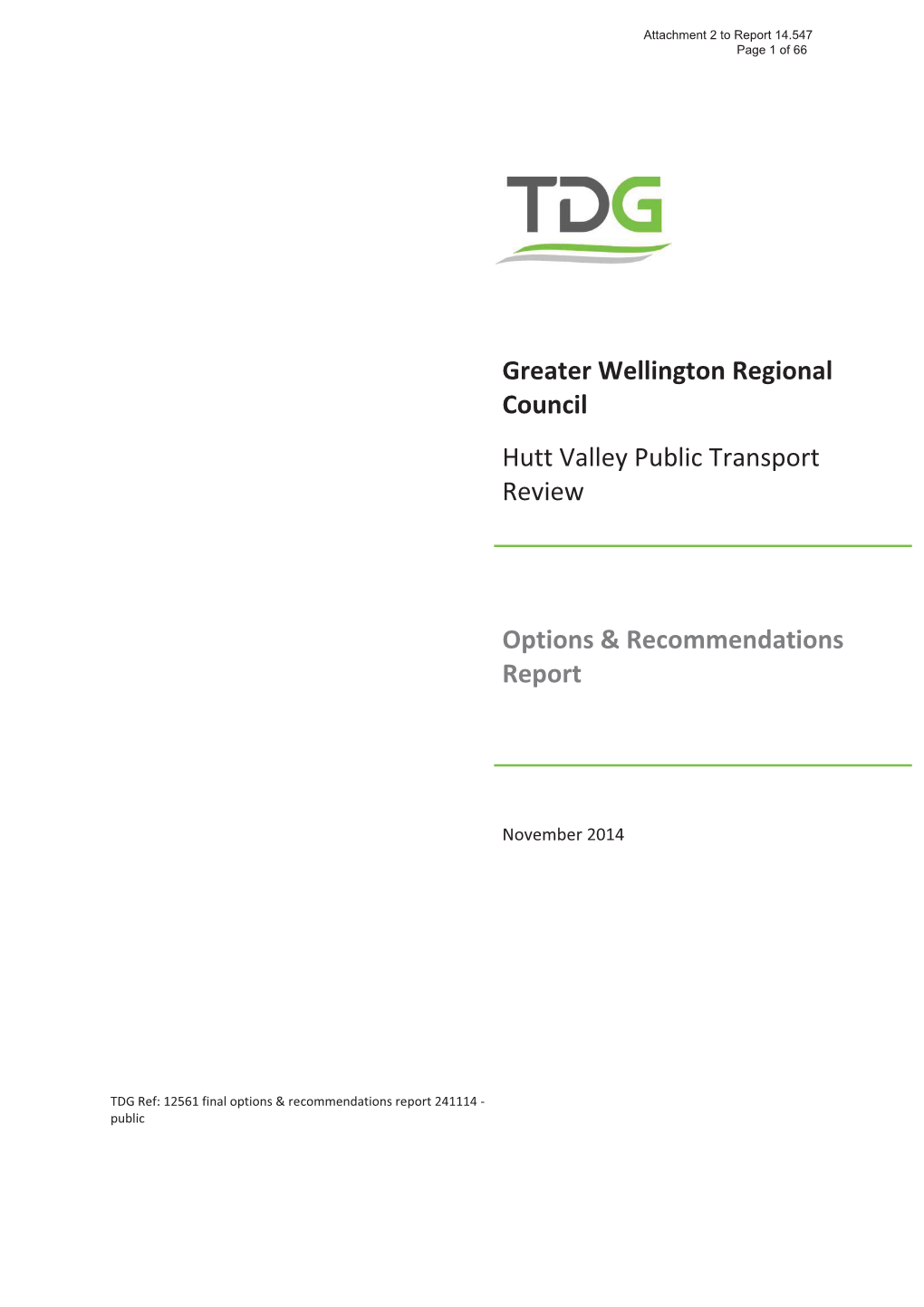 Greater Wellington Regional Council Hutt Valley Public Transport Review