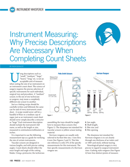Instrument Measuring: Why Precise Descriptions Are Necessary When Completing Count Sheets
