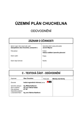 Územní Plán Chuchelna