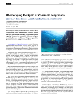Chemotyping the Lignin of Posidonia Seagrasses