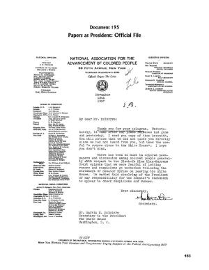 Papers As President: Official File