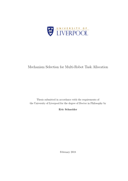 Mechanism Selection for Multi-Robot Task Allocation