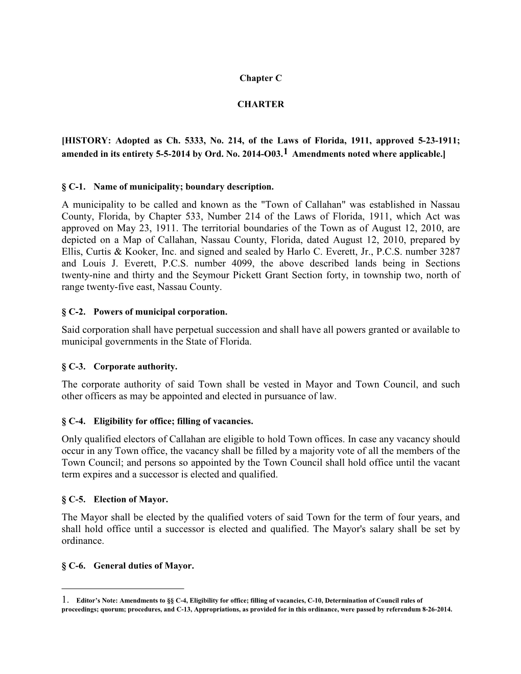 Chapter C – Charter