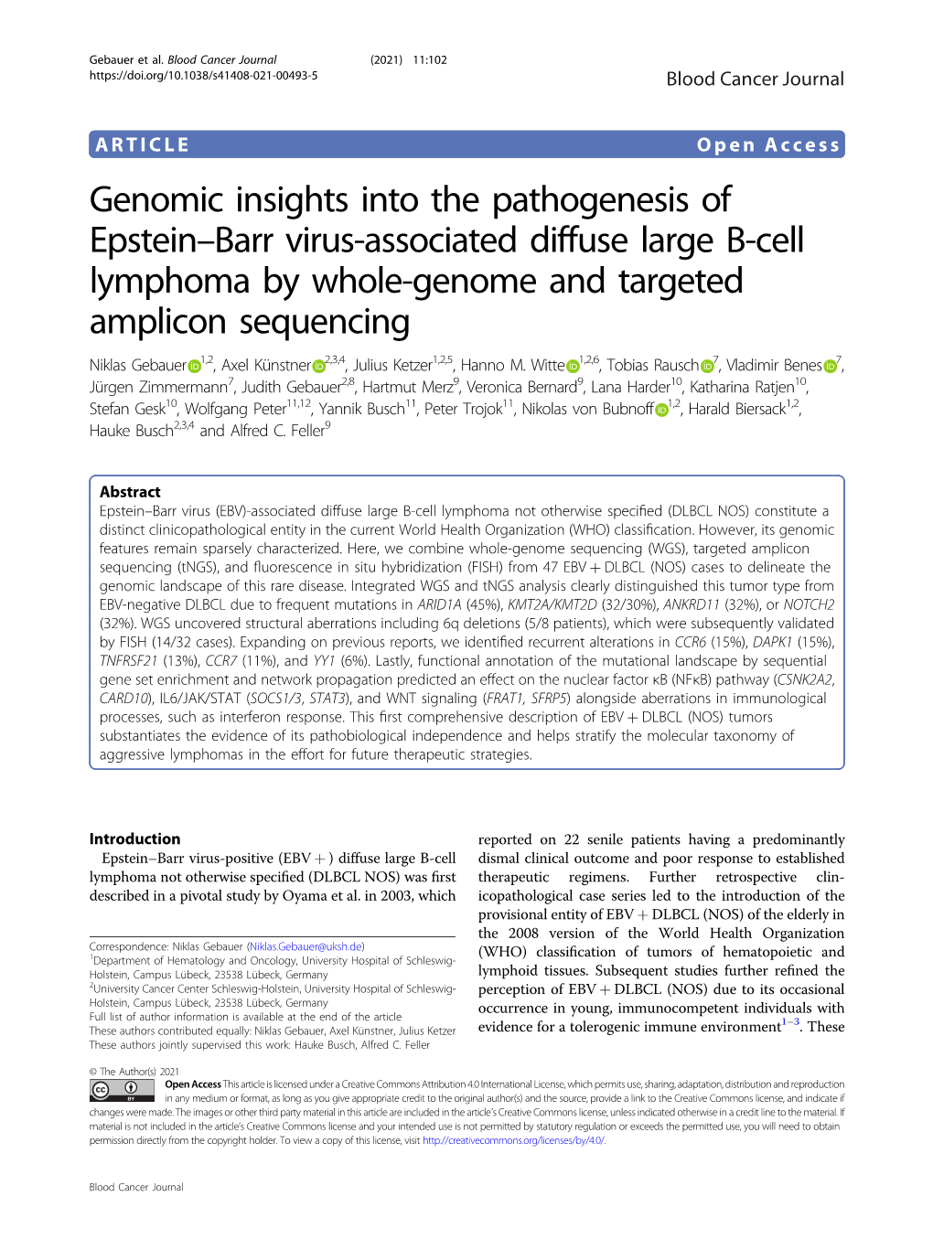 Genomic Insights Into the Pathogenesis of Epstein–Barr Virus