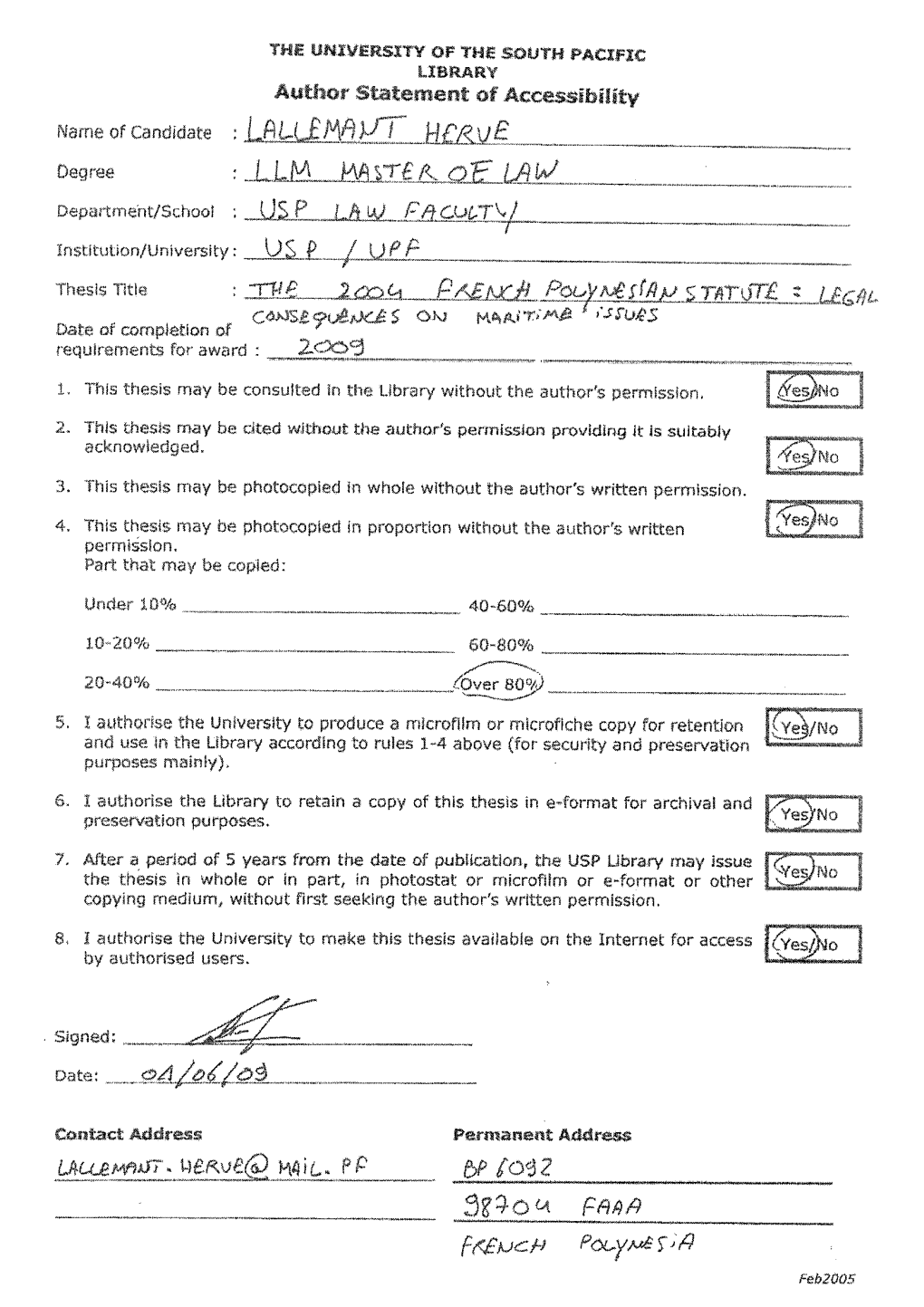 The 2004 French Polynesian Statute: Legal Consequences on Maritime Issues