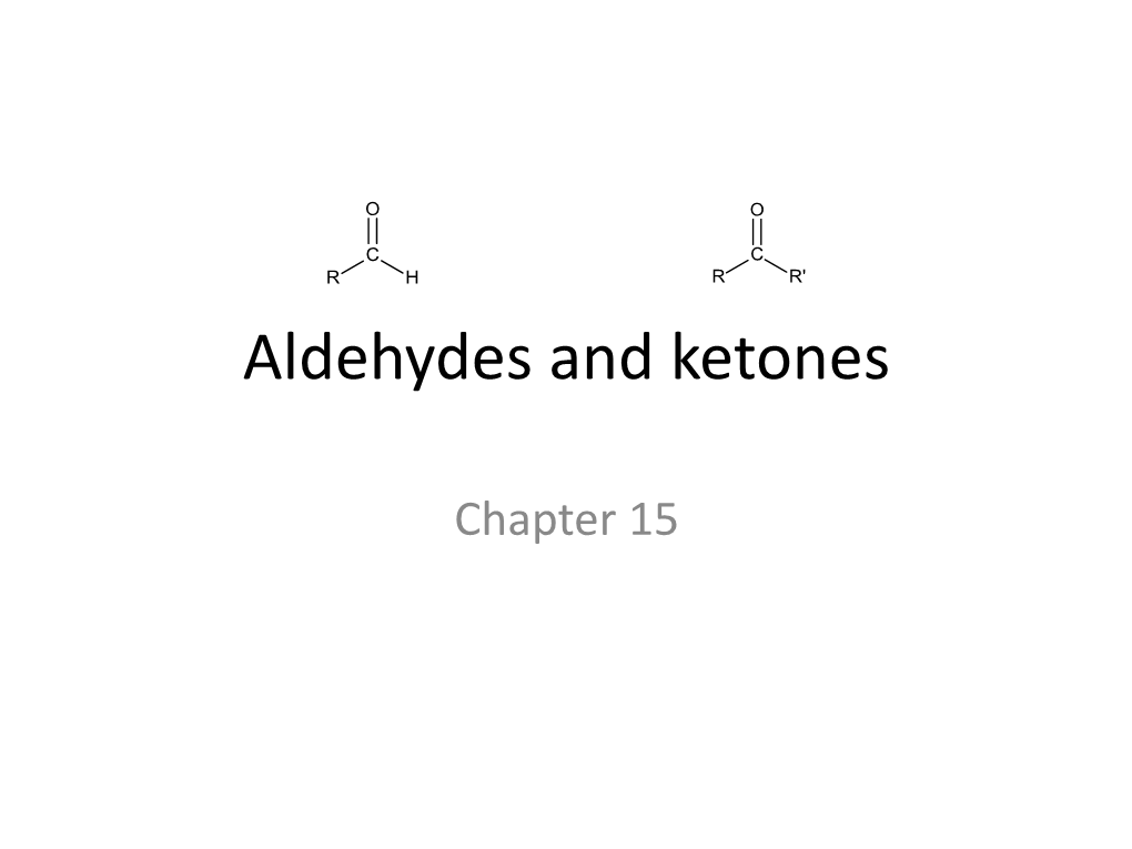 Aldehydes and Ketones