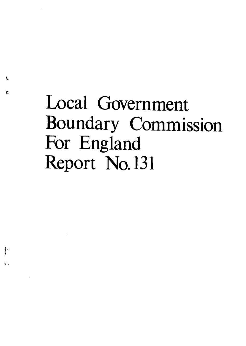 Local Government Boundary Commission for England Report No