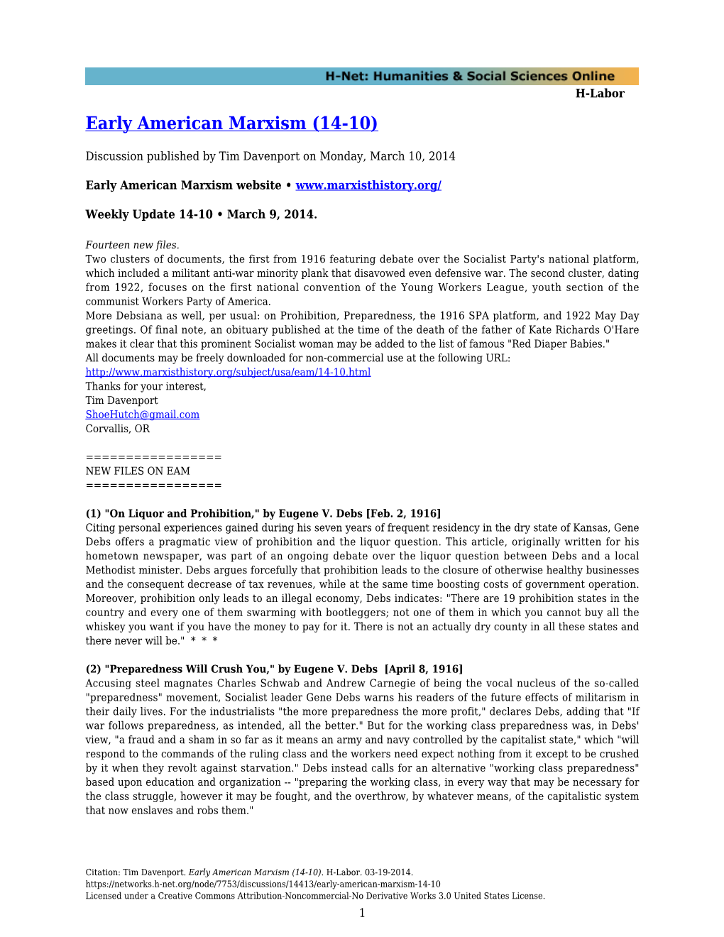 Early American Marxism (14-10)
