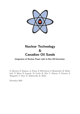 Nuclear Technology & Canadian Oil Sands