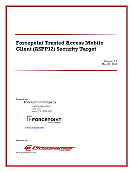 Forcepoint Trusted Access Mobile Client (ASPP12) Security Target