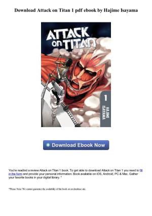 Download Attack on Titan 1 Pdf Book by Hajime Isayama