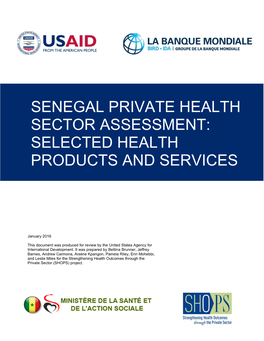 Senegal Private Health Sector Assessment: Selected Health Products and Services
