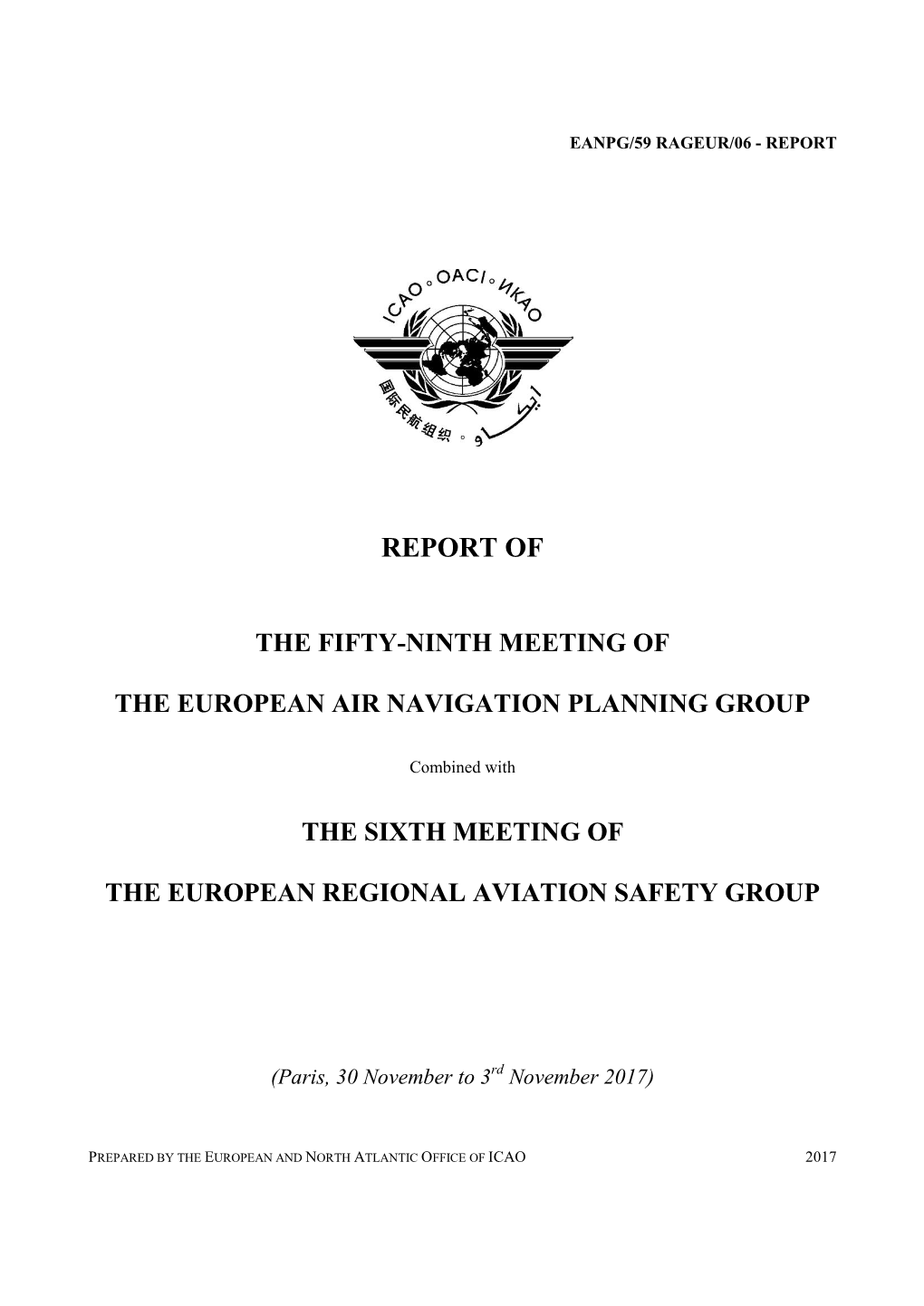 The Fifty-Ninth Meeting of the European Air Navigation Planning Group