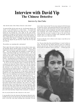 Interview with David Yip the Chinese Detective Interview by Alan Clarke
