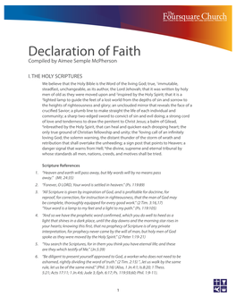 Declaration of Faith Compiled by Aimee Semple Mcpherson