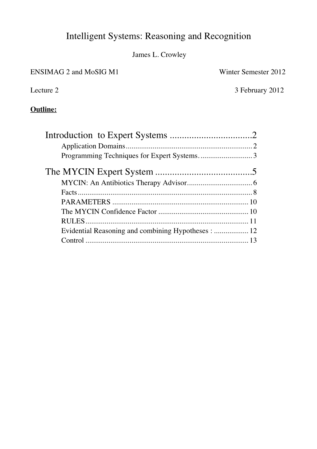 Introduction to Expert Systems, the MYCIN System