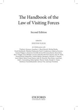 1 the Handbook of the Law of Visiting Forces