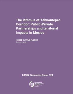 The Isthmus of Tehuantepec Corridor: Public-Private Partnerships and Territorial Impacts in Mexico