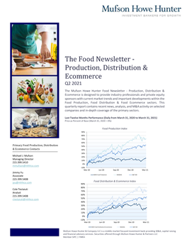 The Food Newsletter - Production, Distribution & Ecommerce Q2 2021