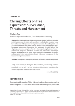 Chilling Effects on Free Expression: Surveillance, Threats and Harassment