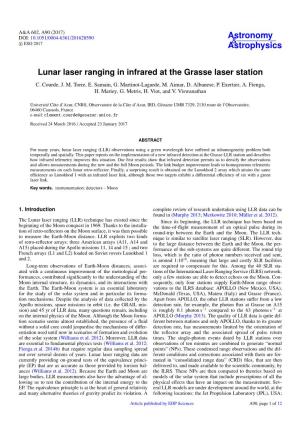 Lunar Laser Ranging in Infrared at the Grasse Laser Station C