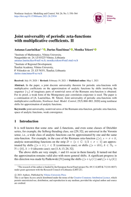 Joint Universality of Periodic Zeta-Functions with Multiplicative Coefficients. II