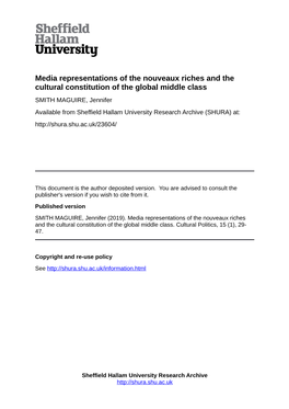 Media Representations of the Nouveaux Riches and the Cultural