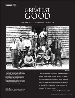 GREATEST GOOD by CHAR MILLER and REBECCA STAEBLER