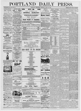Portland Daily Press: June 28, 1876