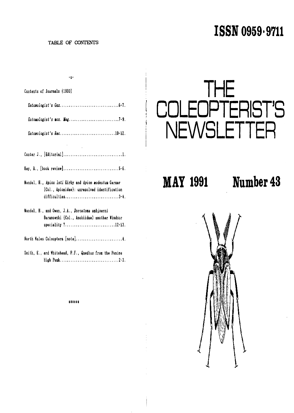 The Coledpterist's Newsletter