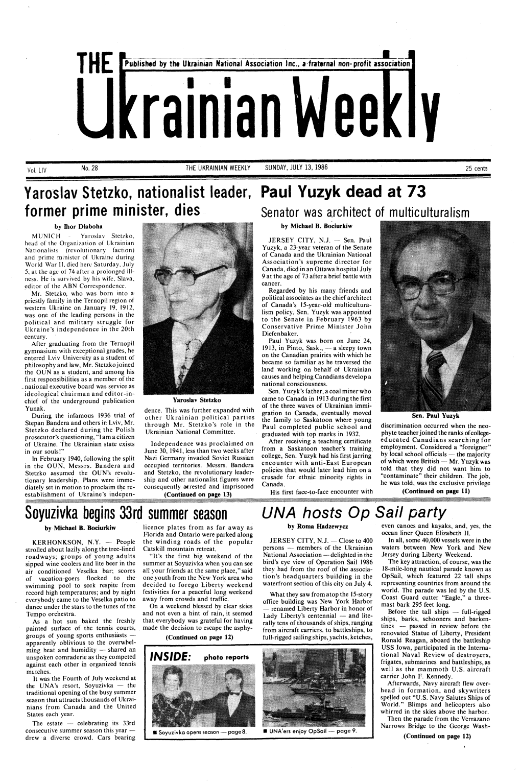 The Ukrainian Weekly 1986