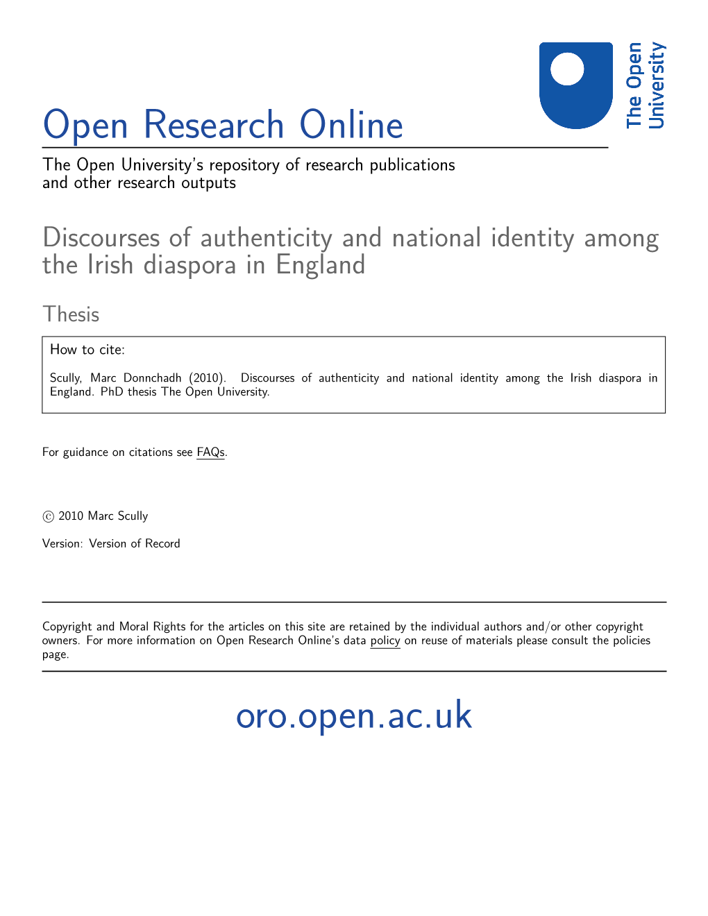 Open Research Online Oro.Open.Ac.Uk